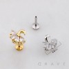 MULTI TEAR DROP CZ SWAN STUD THREADLESS (PUSH IN) 316L SURGICAL STEEL LABRET SET